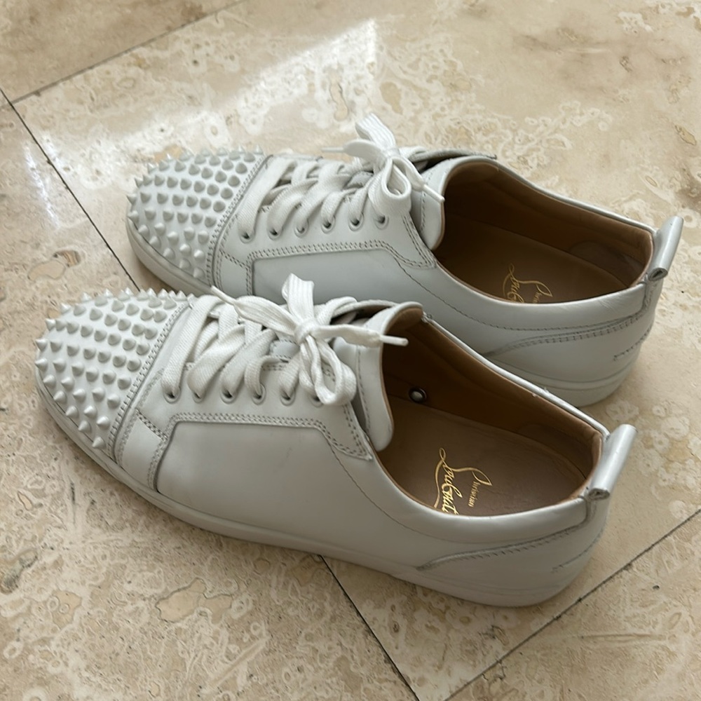 Men’s size 42 1/2 White Studded Louboutin Sneakers
